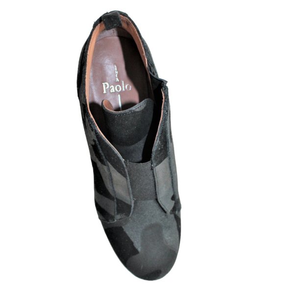 Linea Paolo Felicia Dark Gray & Black Camo Low Wedge Ankle Bootie, Size … - Picture 10 of 11